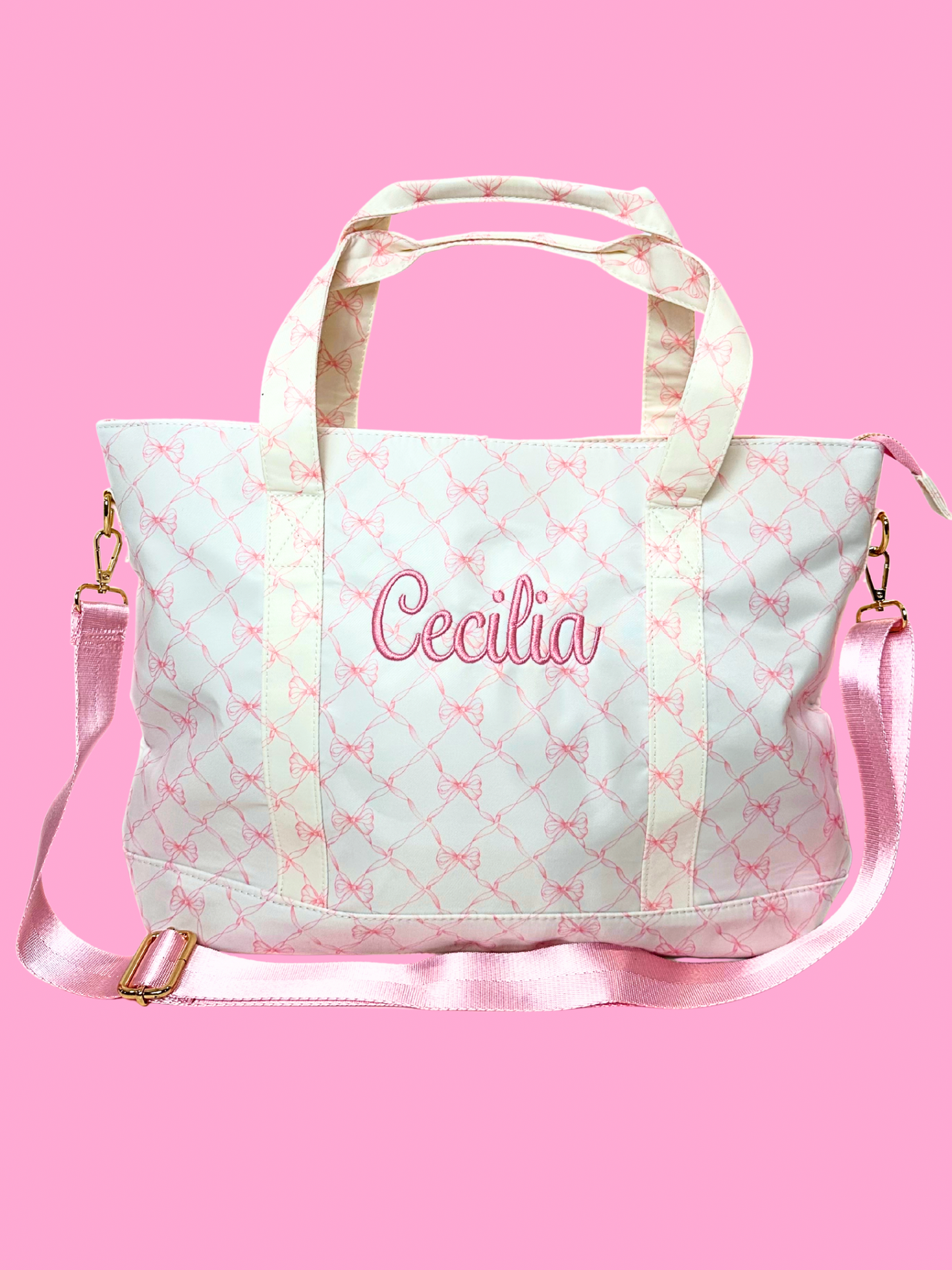 NYLON ZIPPERED TOTE