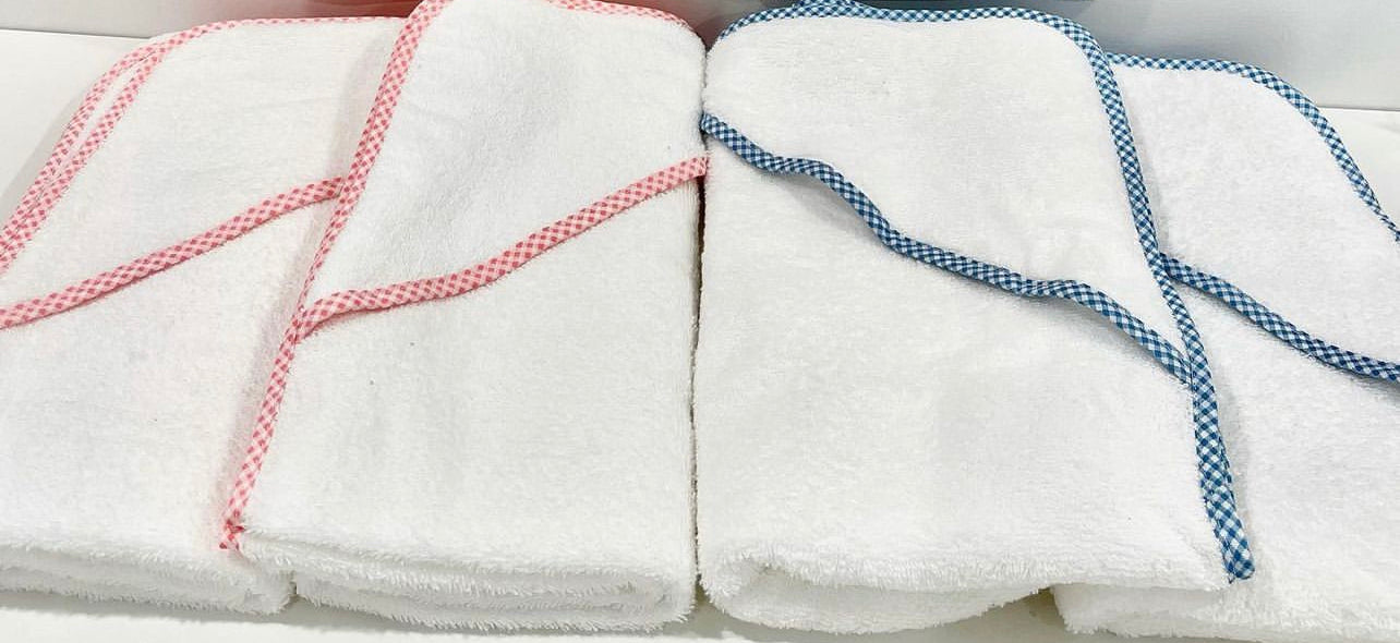 HOODED GINGHAM TOWEL & WASH CLOTH SET