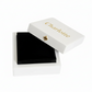 white jewelry/ ring box lined in velvet for your special items. can be personalized with name or monogram