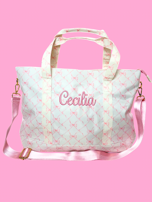 NYLON ZIPPERED TOTE
