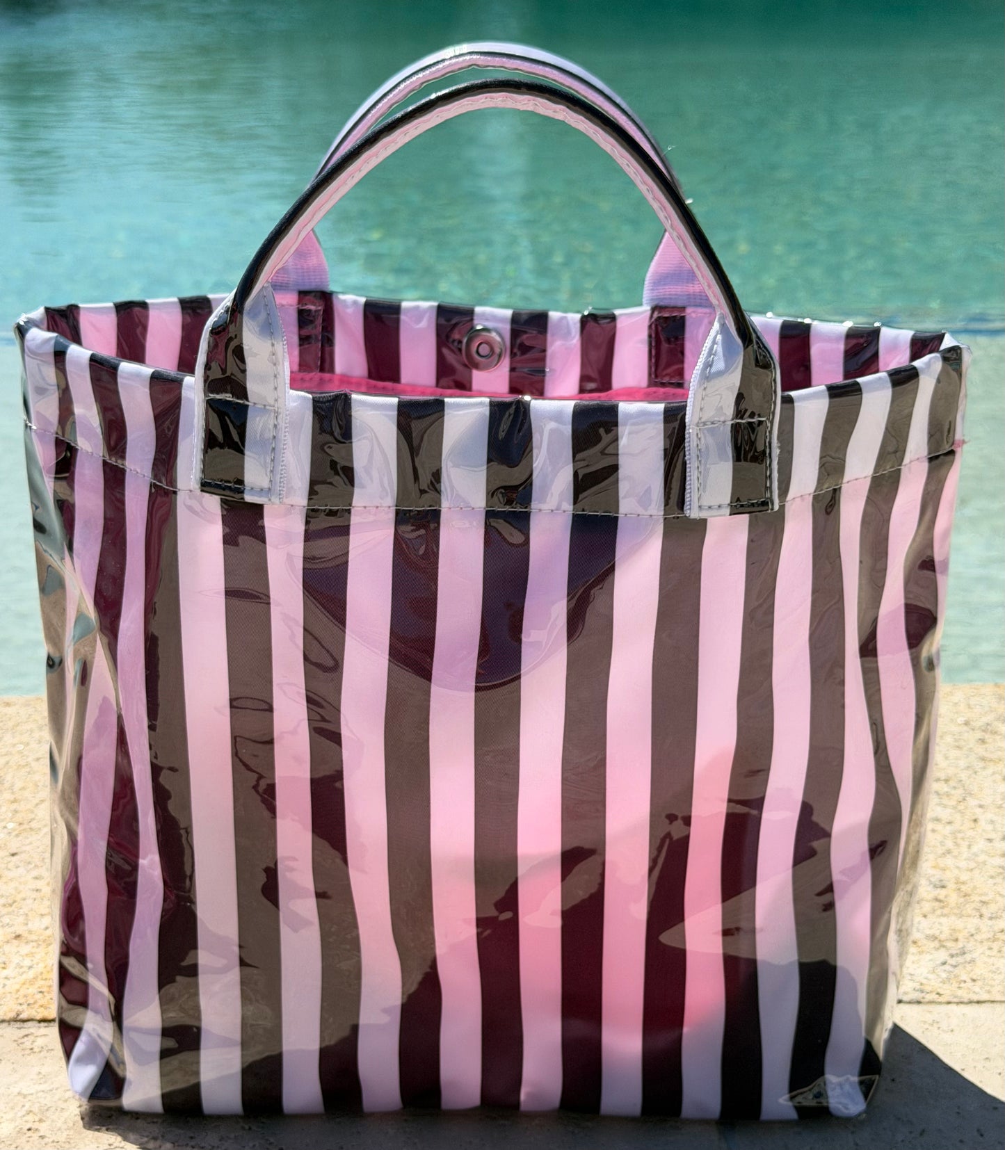 PVC STIPED TOTE BEACH/POOL