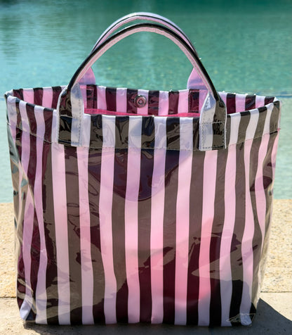 PVC STIPED TOTE BEACH/POOL