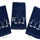 golf towels with gold grommet. great gifts for dad, wedding party or a great gift for golf lovers
