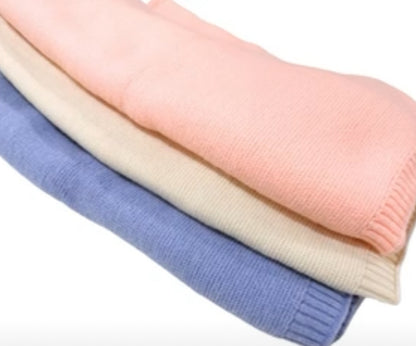 KNIT BABY BLANKET- RUFFLE & STRAIGHT EDGE