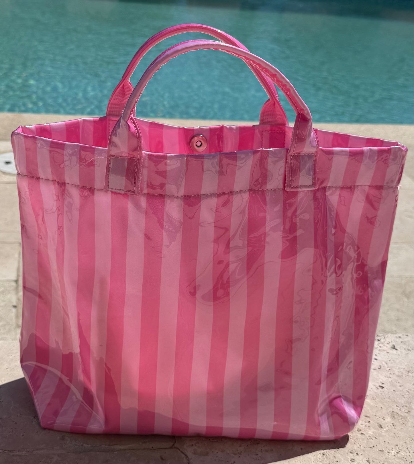 PVC STIPED TOTE BEACH/POOL