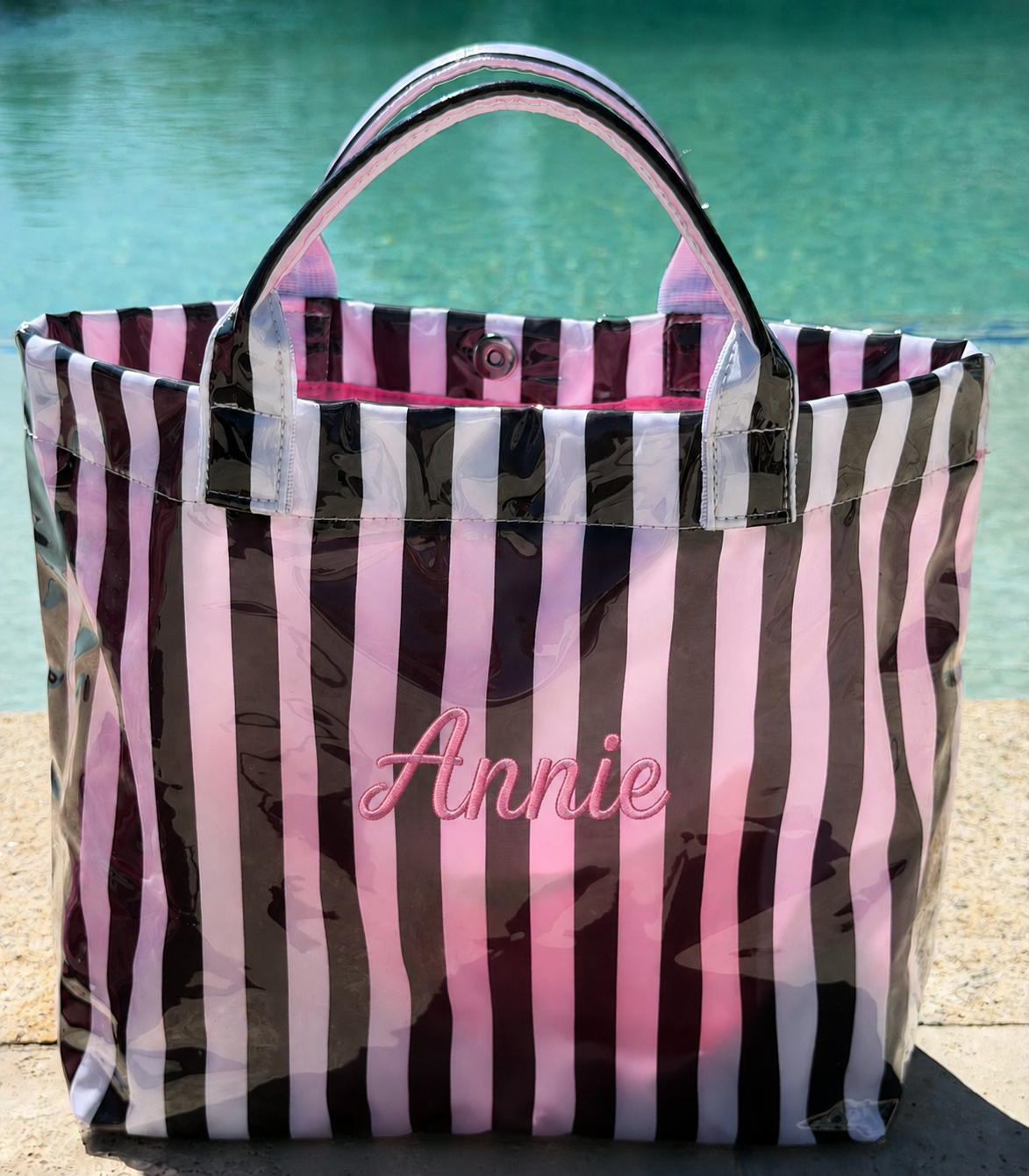 PVC TOTE BEACH/POOL STRIPED TOTE