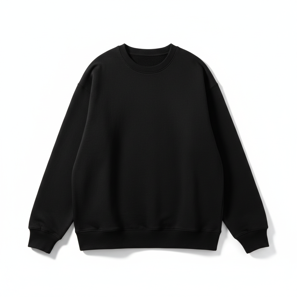 BLACK CREW NECK SWEATSHIRT