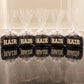 Black medium cosmetic bags with chenille patches